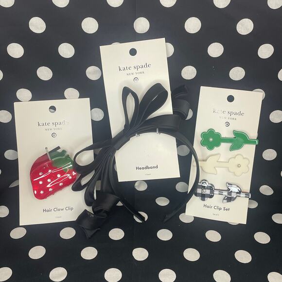 Kate Spade for Target BUNDLE - Headband, Hair Clips & Strawberry Claw Clip NEW!
